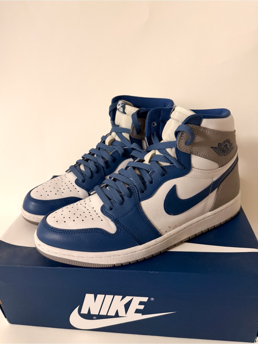 Nike Men’s High-Top Sneakers - White/Blue/Grey